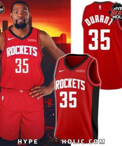 Kevin Durant Houston Rockets #35 Red Version Basketball Jersey