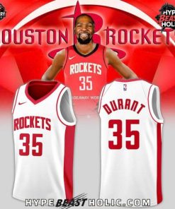 Kevin Durant Houston Rockets #35 White Version Basketball Jersey