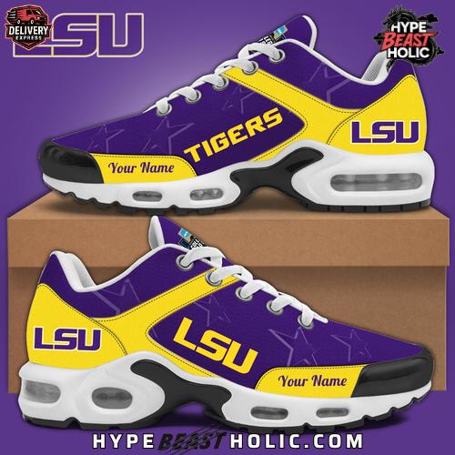 LSU Tigers Personalized Nike Air Max Plus Shoes LSU Tigers Personalized Nike Air Max Plus Shoes
