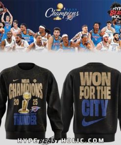 Oklahoma City Thunder 2025 NBA Champions Black Edition Sweatshirt