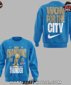 Oklahoma City Thunder 2025 NBA Champions Blue Edition Sweatshirt