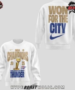 Oklahoma City Thunder 2025 NBA Champions White Edition Sweatshirt