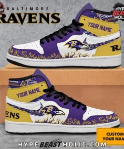 Baltimore Ravens Collab Nike Custom Name Air Jordan 1