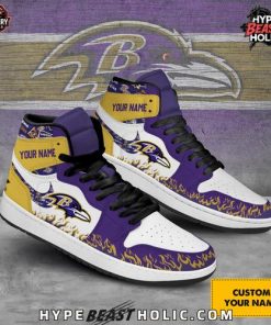 Baltimore Ravens Collab Nike Custom Name Air Jordan 1