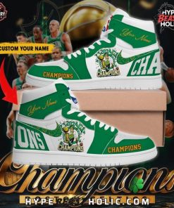 Boston Celtics NBA Finals Champions Customized Air Jordan 1 Shoes 1