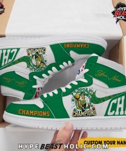 Boston Celtics NBA Finals Champions Customized Air Jordan 1 Shoes 2