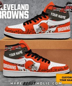 Cleveland Browns Collab Nike Custom Name Air Jordan 1