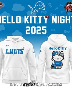 Detroit Lions x Hello Kitty 2025 White Hoodie