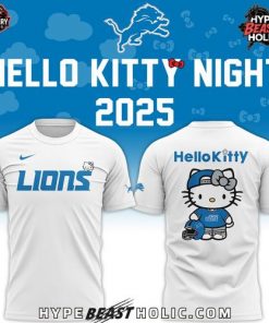 Detroit Lions x Hello Kitty 2025 White T-Shirt