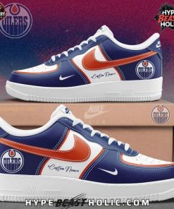 Edmonton Oilers Collab Nike Custom Name Air Force 1 Shoes