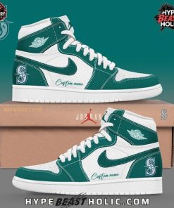 Seattle Mariners Custom Name Nike Air Jordan 1 Shoes