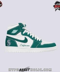 Seattle Mariners Custom Name Nike Air Jordan 1 Shoes