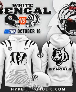 White Bengal Cincinnati Bengals New 2025 Hoodie